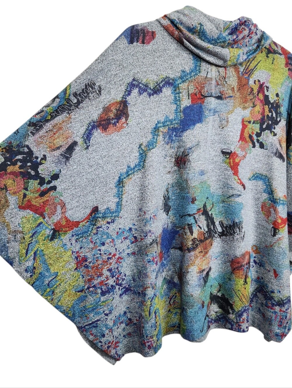 Inoah Art To Wear Lightweight Oversize Knit Poncho Womens Size XS - Picture 10 of 13
